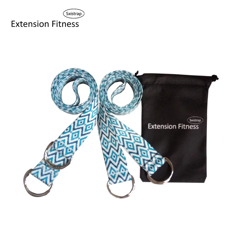 Custom design  logo Cotton yoga straps and yoga belt with 2 D-rings