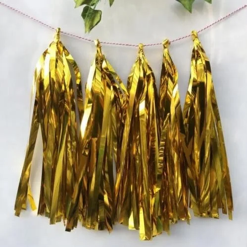 Party favor tissue tassel garland gold tassel garland