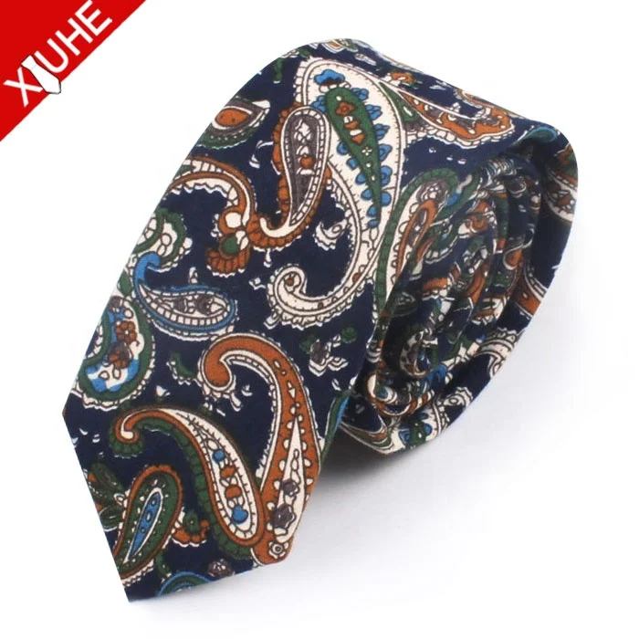 
 Оптовая продажа, галстуки из 100% хлопка, индивидуальные элегантные мужские галстуки с принтом пейсли и цветочным принтом  