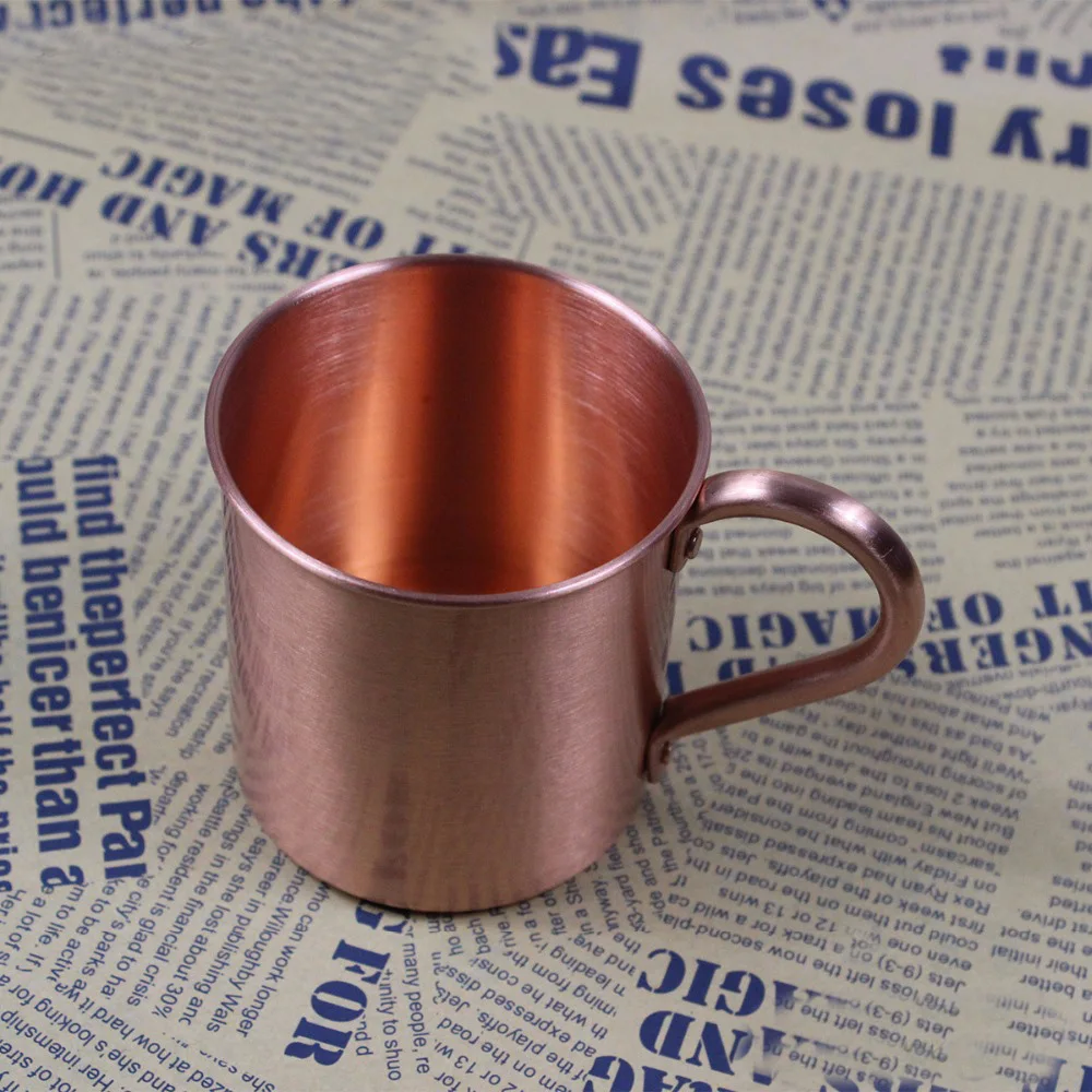 
European Tableware Copper Cup Liquor Beer Mug Unique Rose Golden Color Copper Cup and Mugs with Handle 