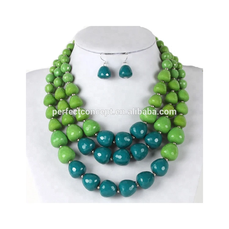 Hot selling handmade beads statement chunky necklace