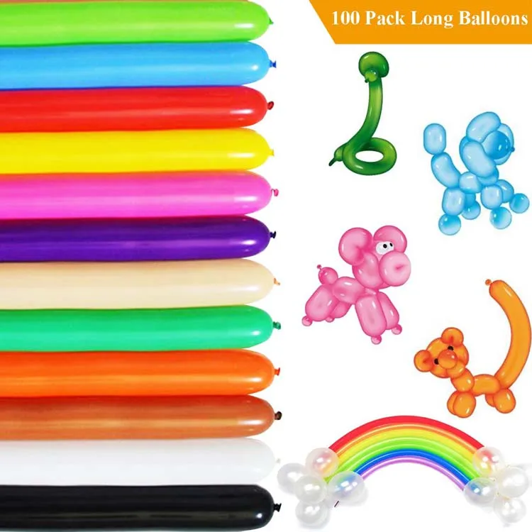 Festival Party Decorations long Shape magic sliver whistle balloon latex balloons