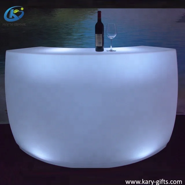 Remote control glowing led plastic portable bar table furniture led bar counter