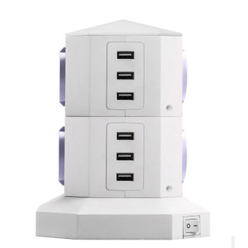 White LED Lighted Black Top Panel Motorized Pop Up Socket Outlet-Europe Intelligent Lifting Kitchen Pop Up Power Tower Socket