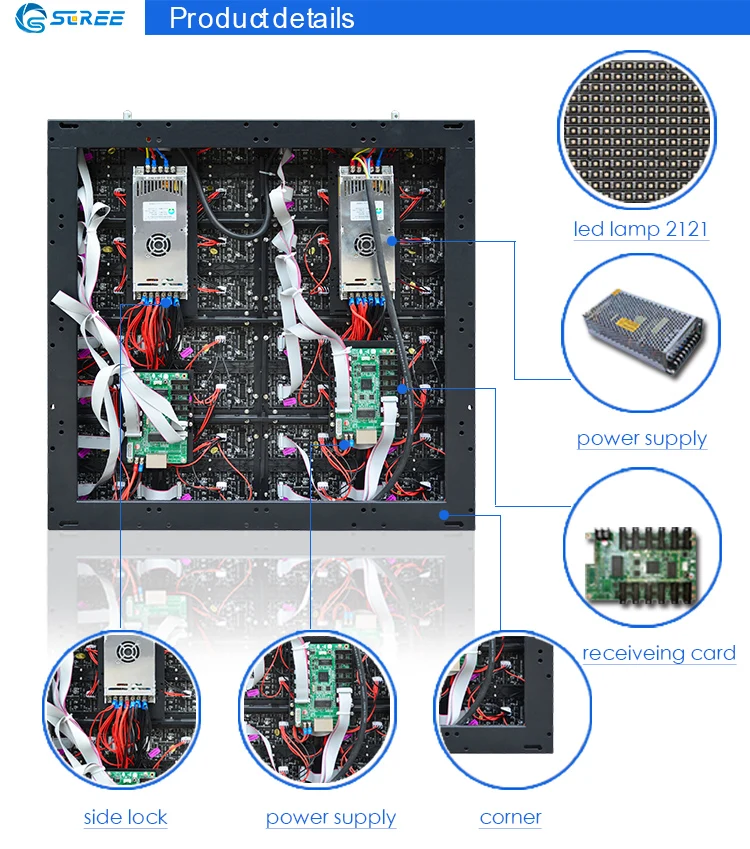 P2 P2.5 P3 P45 P5 Indoor fixed installation led panel Front Service Indoor Led Screen Led indoor Led Display Screen