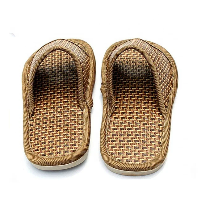 
Open Toe Couple Summer Indoor Bath Japanese Tatami Antiskid Straw Bamboo Slippers 
