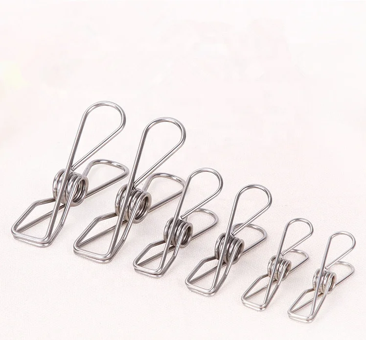 316 Stainless Steel Clothing Pegs Durable Metal with Paper Material for Household Use