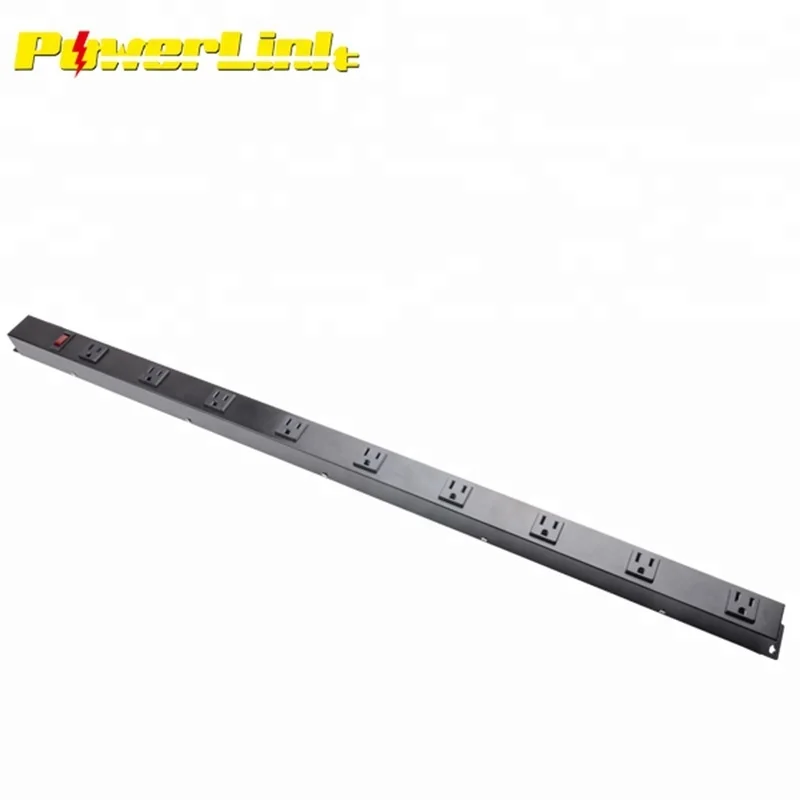 H18026 Customized US Metal Housing Power Strip Socket with 6/9/12 Outlets