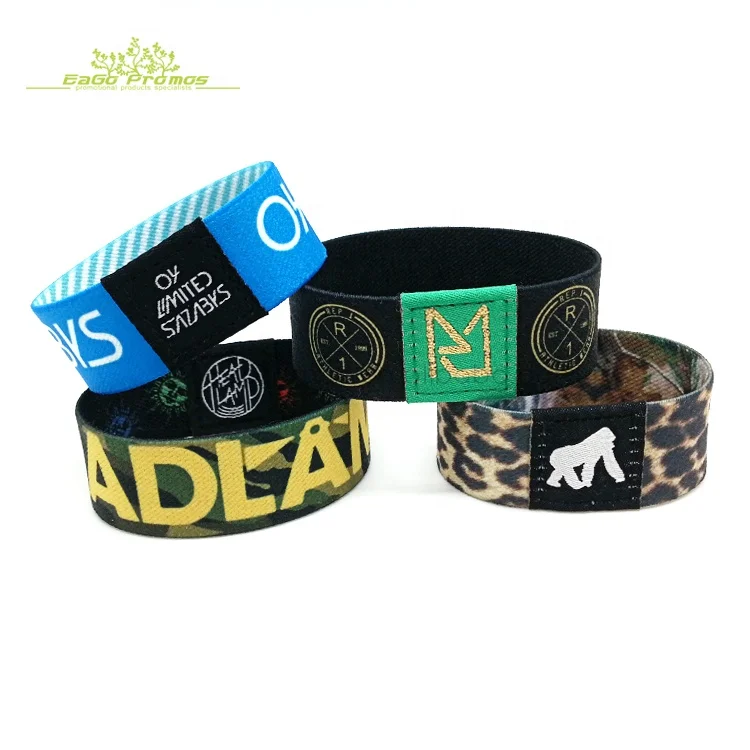 2024 2025 Promotional  fabric wristband machine custom cheap printed polyester rfid wristband elastic
