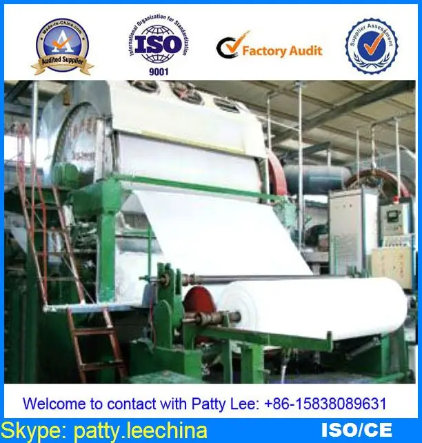популярный продажа большой запас бумаги 2400 мм отходы, древесная масса туалетной бумаги бумагоделательной машины, 7-8 T / D цен