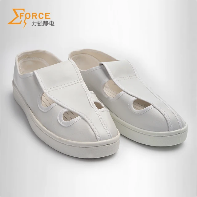 Hot selling  low cost white PVC butterfly esd shoes for workstation