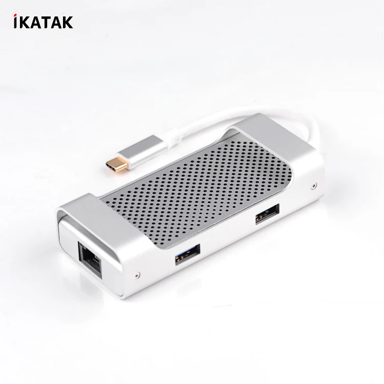 
2019 New Arrivals Sink Heat Design 7 in 1 Adapter HDMI RJ45 USB3.0 TF SD card Reader USB Type-C Hub 