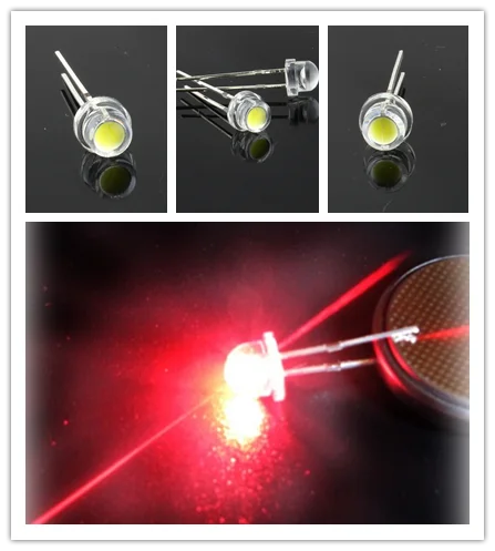 160 Degree 620nm - 625nm 0.06W 8lm 5mm Red Strawhat Led Lamp for Fresh Meat Lamp