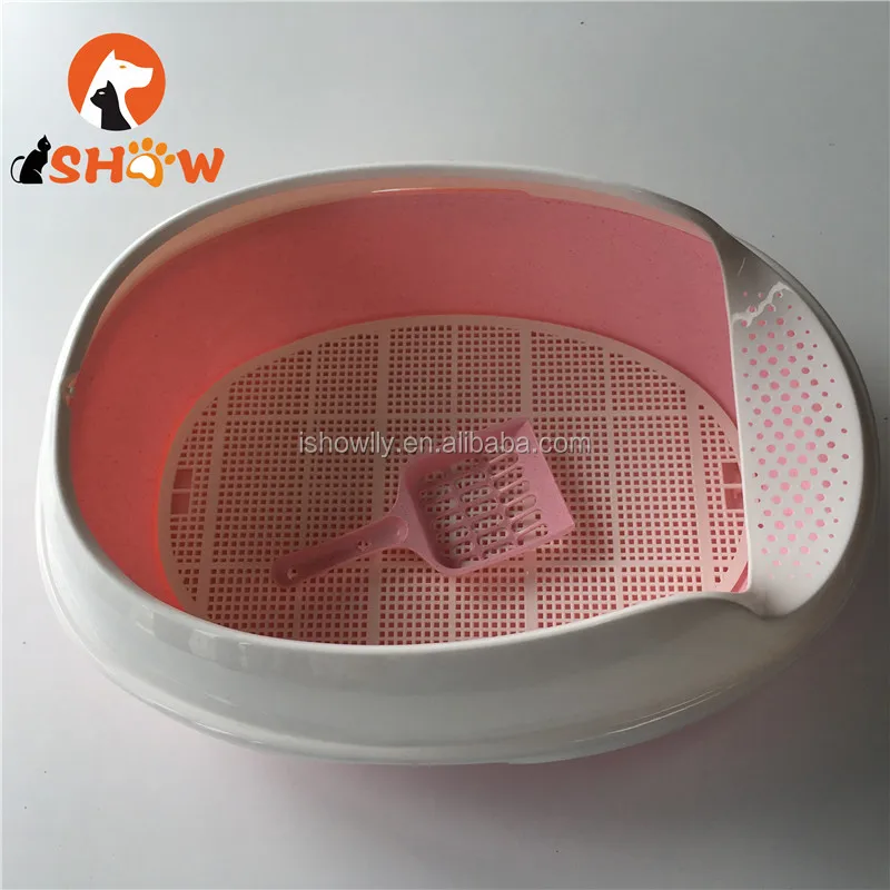 New Durable plastic Cat litter tray/cat litter pan / cat toliet with pink color