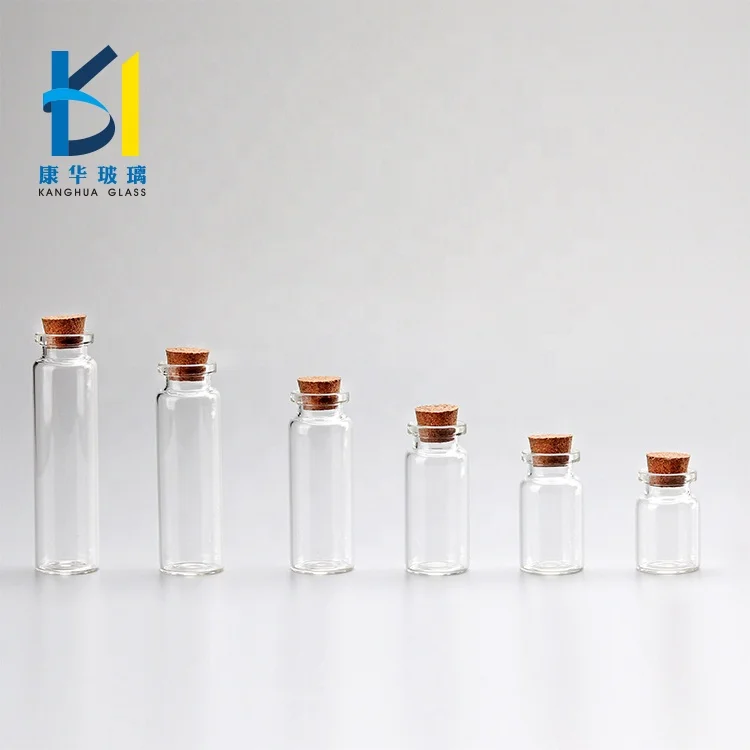 Clear Glass Vial Bottle 5ml 8ml10ml Wooden Cork 20ml 50ml Glass Bottle Cork