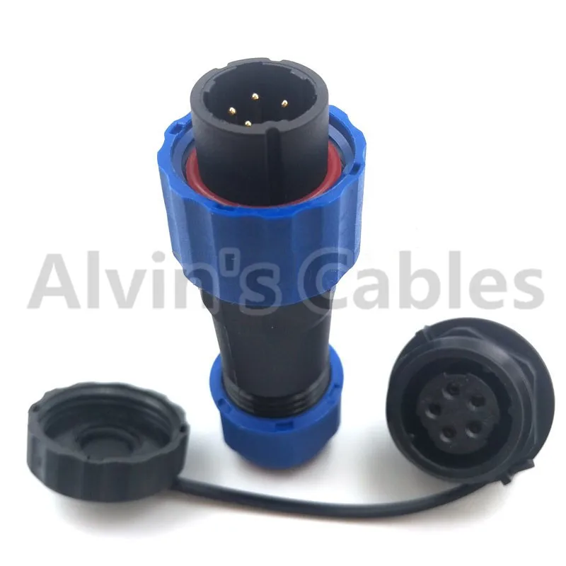 SD16 5 pin External IP68 waterproof outlets 16 mm LED power cord male plug female socket connector