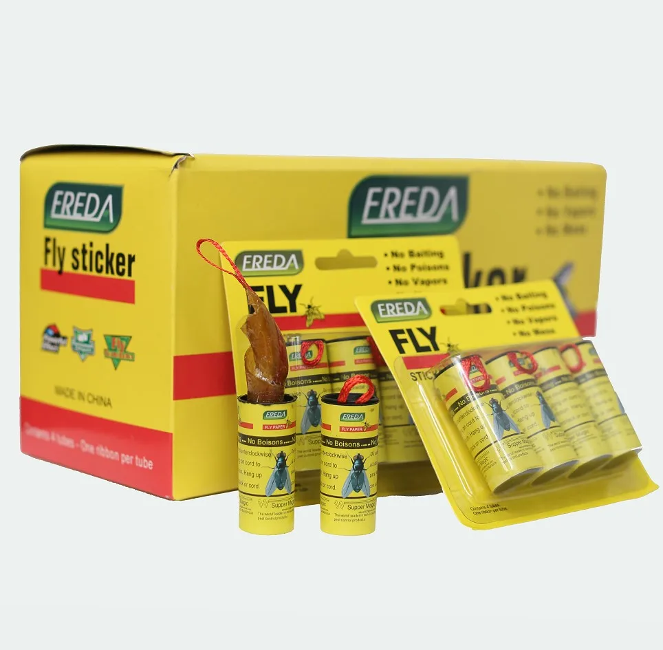 Fly Glue Trap Sticky Flies Catcher Ribbons Strips Hanging Fly Paper Ribbons For Sale