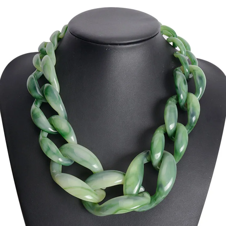 Acrylic Acetate Tortoise Shell Sweater Chain Necklace Western Exquisite Environmental Amber Beaded Necklaces Decoration Gift