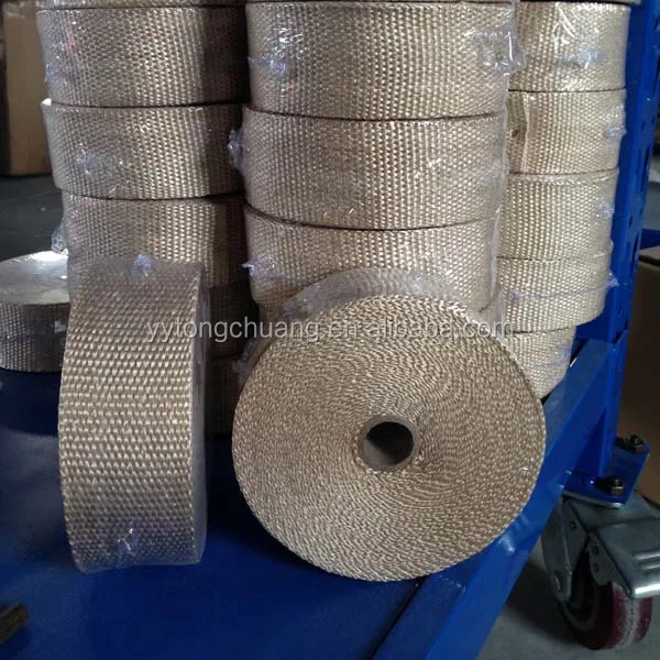 exhaust insulating wrap/texturized fiber glass tape with HEAT TREATMENT