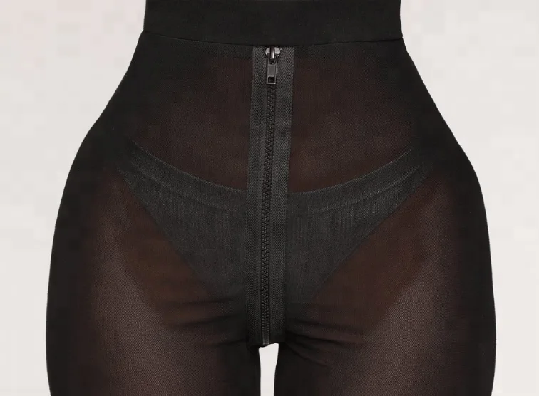 Girls nightclub  shorts  2018 new design Black perspective tight-fitting sexy mesh five-point shorts
