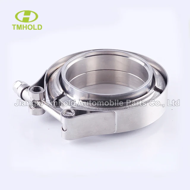 3.0 inch stainless steel turbocharger v-band clamp with turbo/blow exhaust wastegate flanges