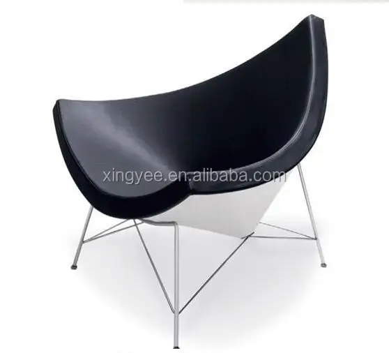 
Modern living room lounge furniture armchair fiberglass black white genuine leather triangle lounge chair 