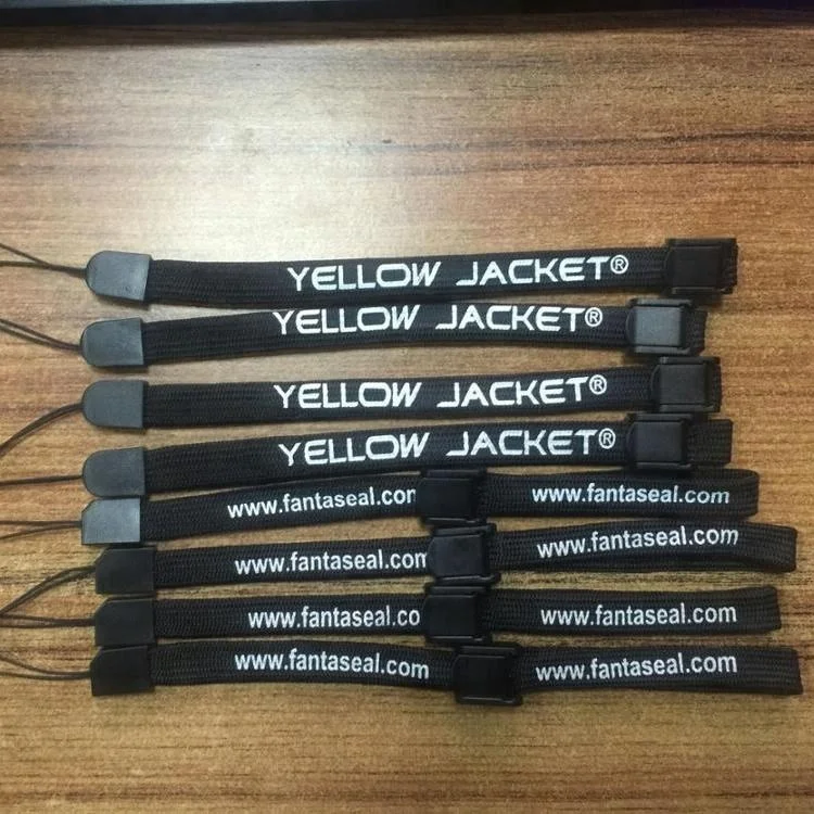 Custom black wrist strap lanyard for scanner