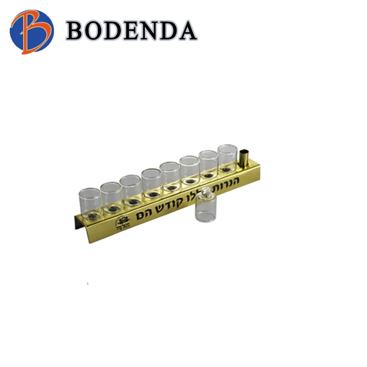 New design Hanukkah menorah candle holder/tin candle container