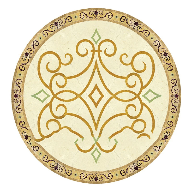  Недорогая инкрустированная плитка круглый мозаичный пол узоры водоструйный мрамор медальон для Китая