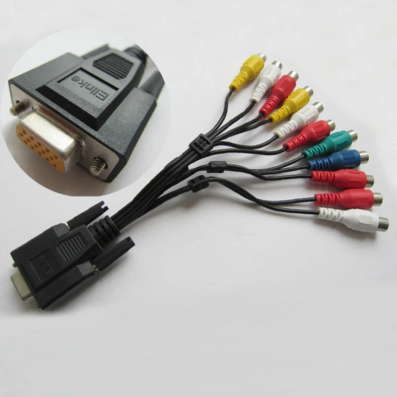 Hot sell Right Angle Stereo to RCA Cable White/Yellow/Red Audio Cable
