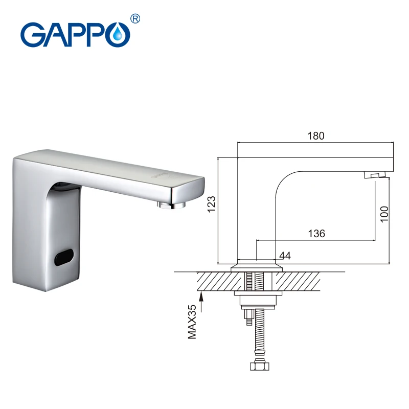 GAPPO 1set High Quality touchless Sensor Faucet mixer for bathroom Sink water saving Automatic infrared Inductive Tap mixer G519