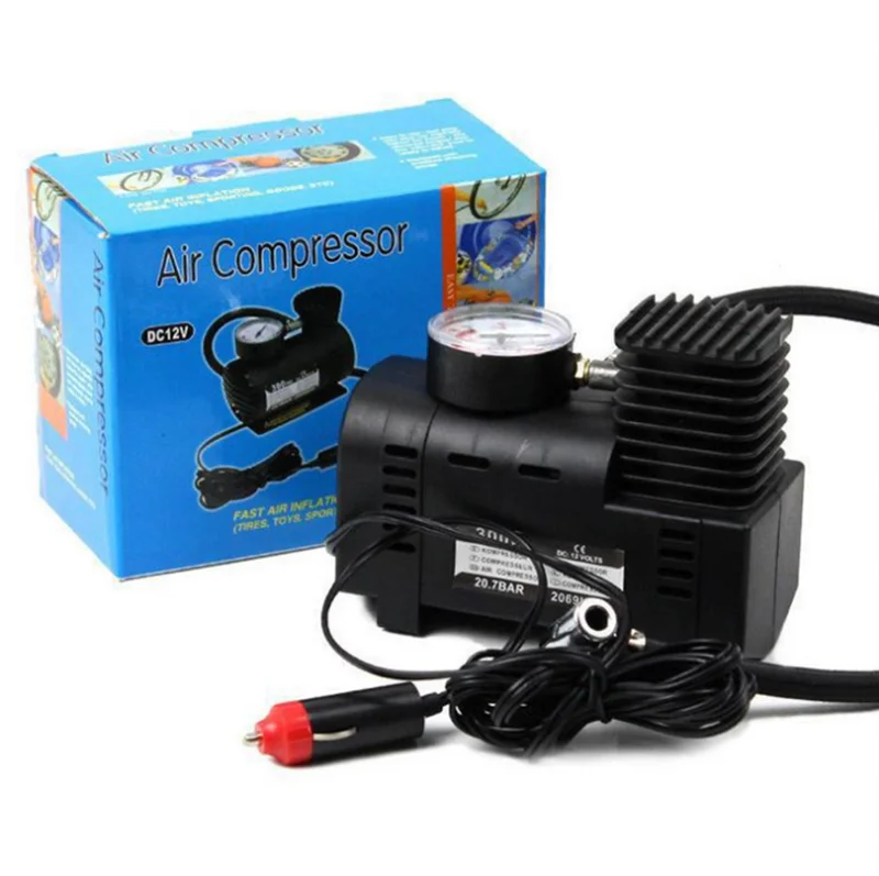 0.38m Rubber 300PSI 10A portable car 12V air compressor