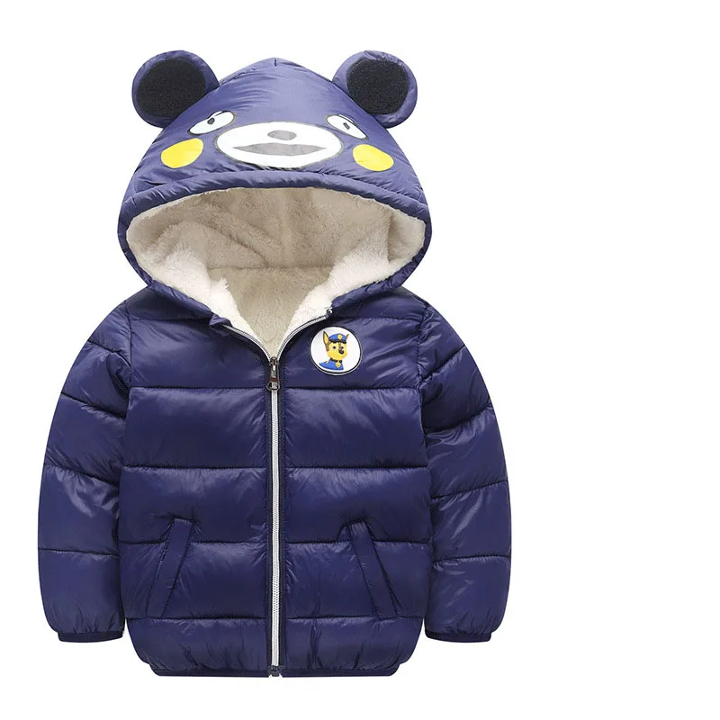 Новая зимняя теплая шапка с ушками из мультфильмов, детская стеганая куртка