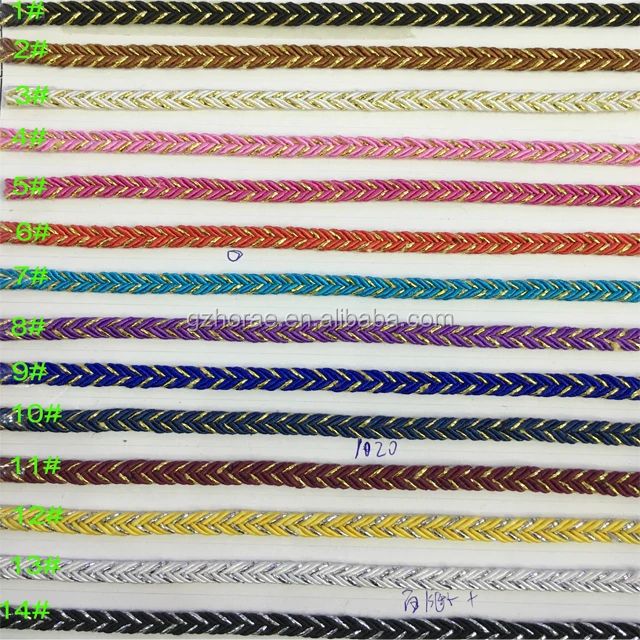 tr004 Cheap hotfix metal chain lace banding braided ribbon trimming for shoe decoration