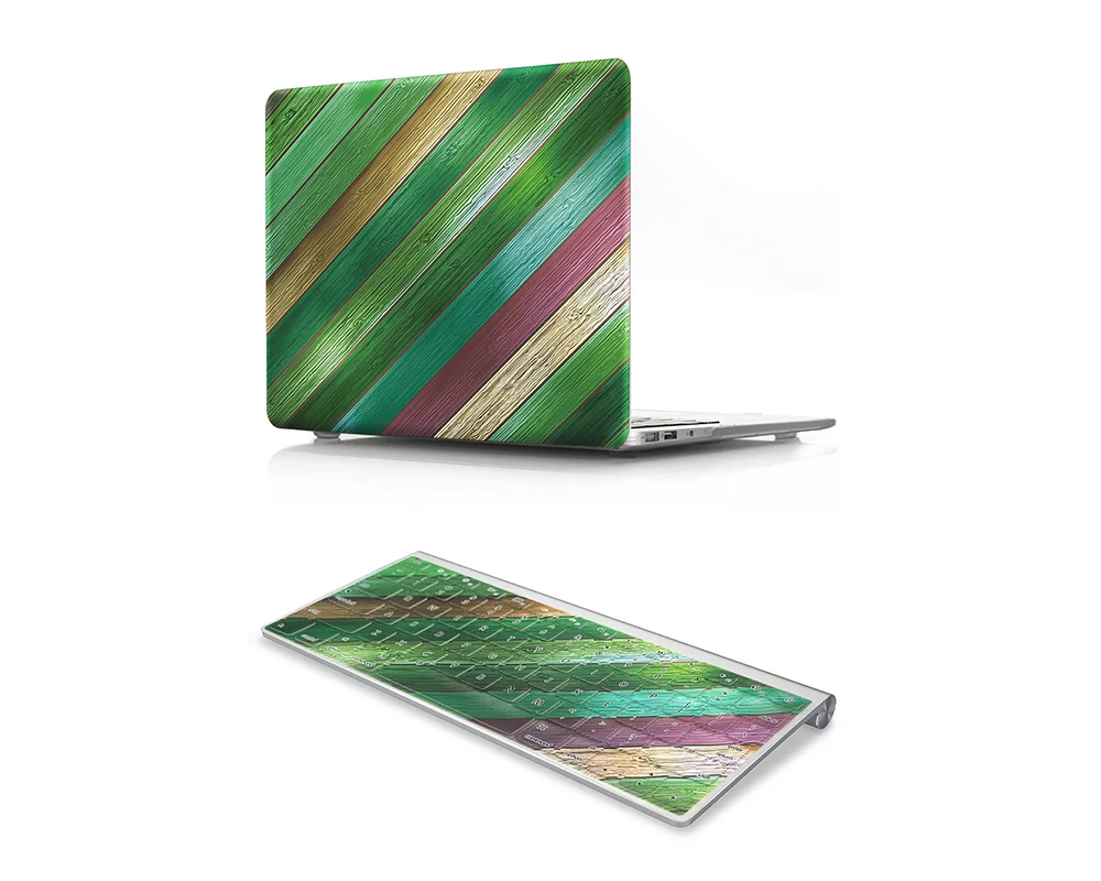 2 in1 wooden keyboard case laptop And  Keyboard Cover for macbook Air 13 15 16 A2179 M1 silicone laptop protective case