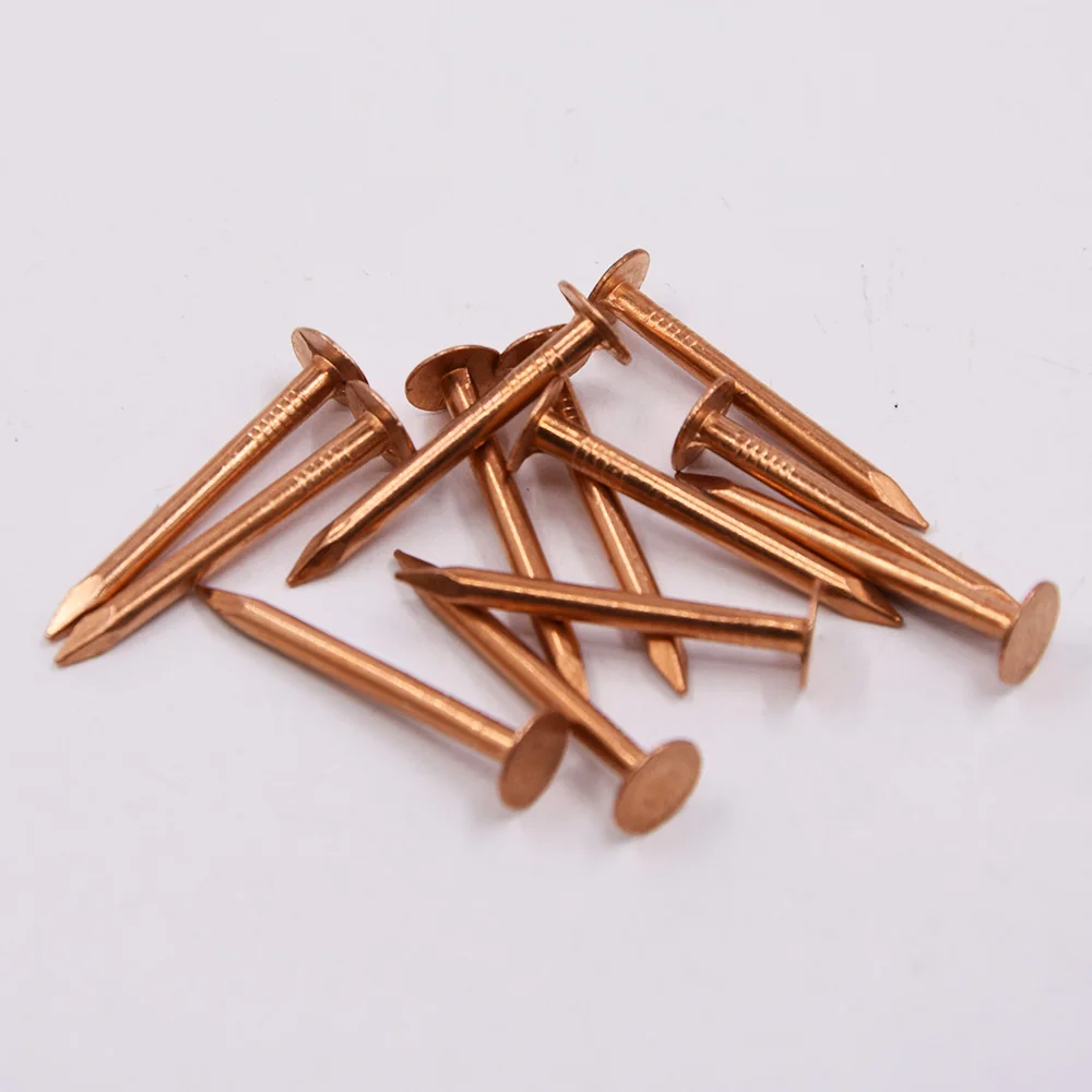 
Chinese factory produced best quality big flat head smooth shank polished red copper brass nails 