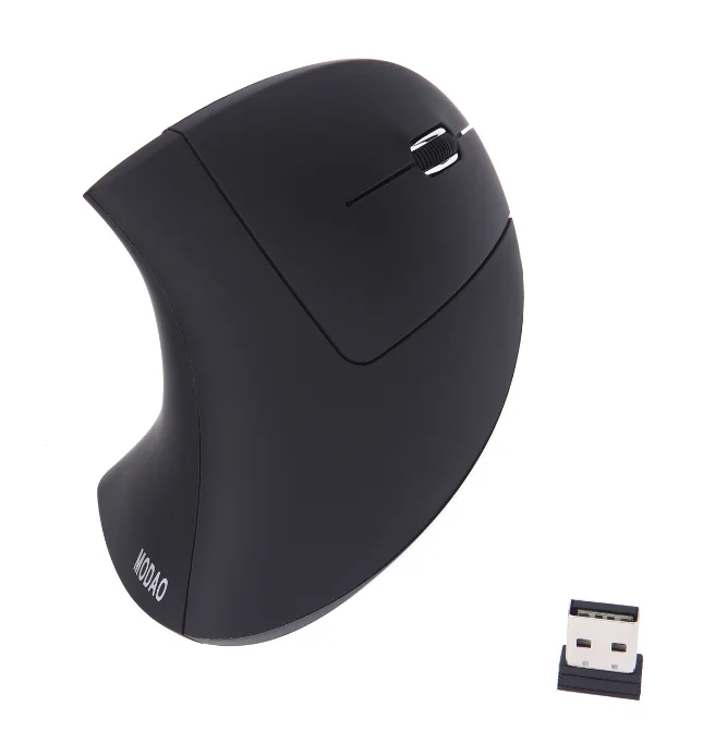 
2.4G Wireless vertical ergonomic mouse Built-in-Battery rechargeable mice with USB Receiver 