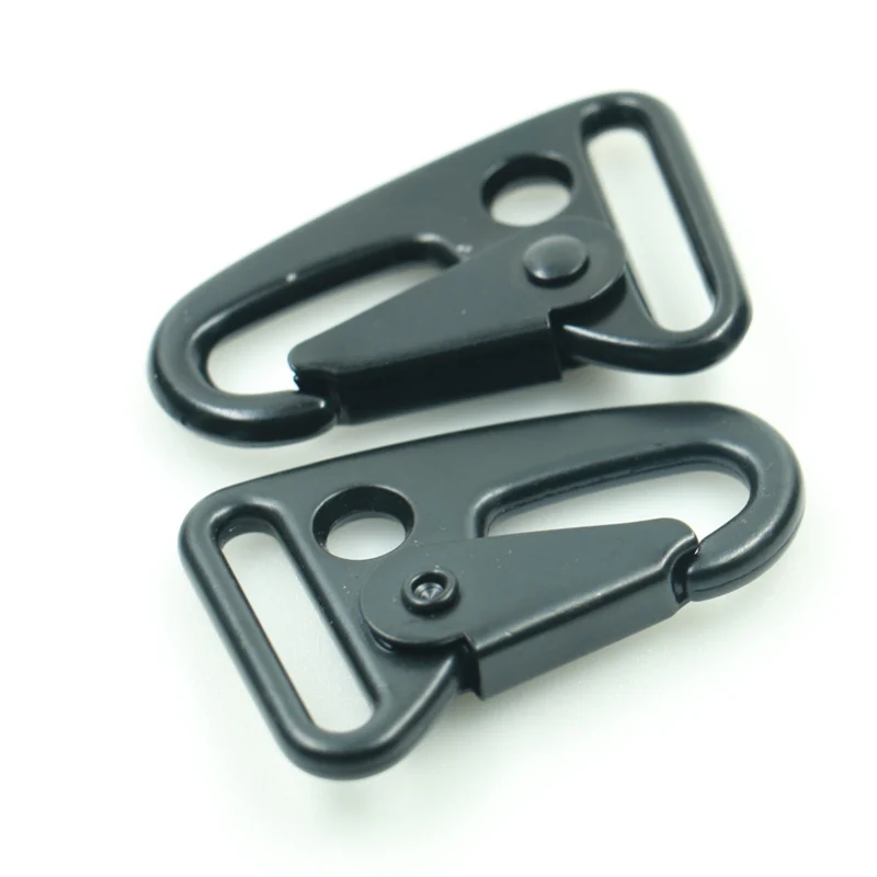 25mm Black Quick Release Short Military Army Strap Braid Spring Olecranon Carabiner Keychain Metal Snap Hooks Clip For Rifles