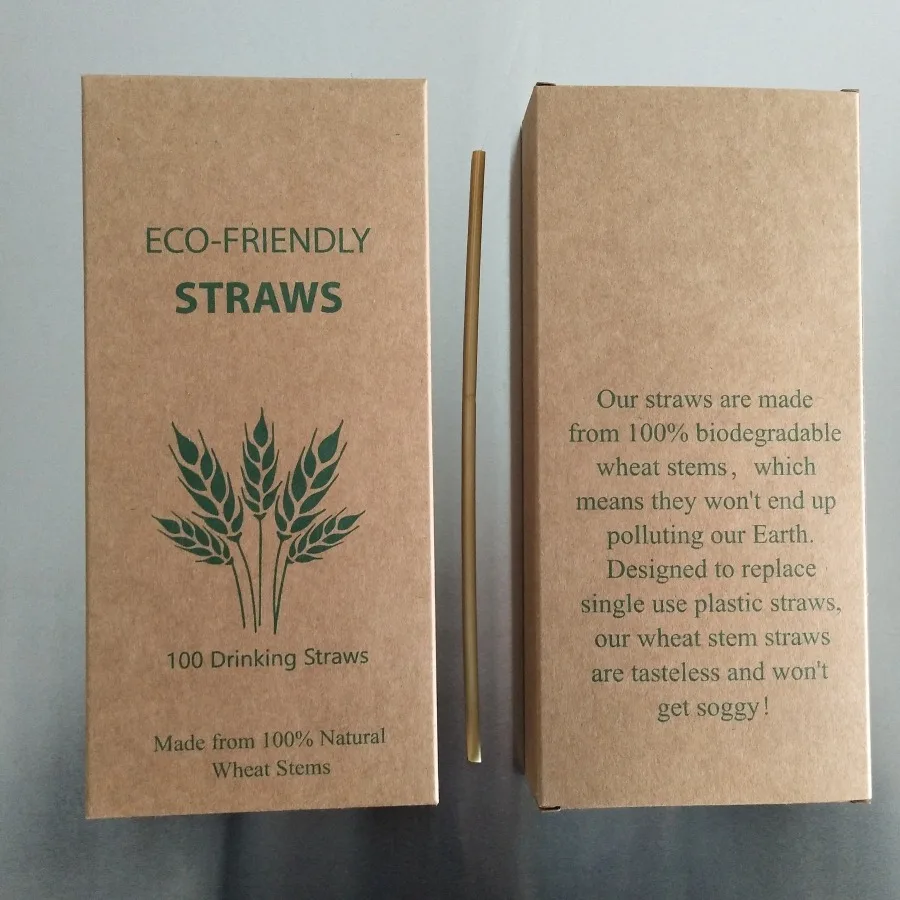 Factory Wholesale Customized Length Natural Wheat Fiber Straws Eco Friendly Rye Straws 100% Biodegradable Wheat Drinking Straws