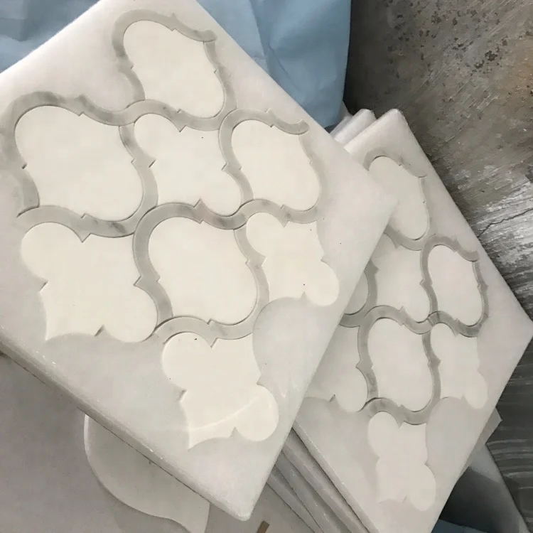 thassos white mix carrrara white lantern marble mosaic tile