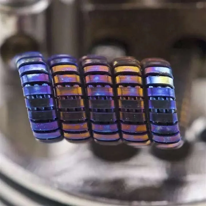 
Factory wholesale premade coil rainbow colored a1 ni80 ss Clapton Alien Tiger Hive Quad Flat twisted Fused 