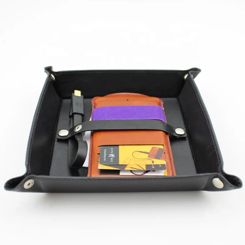 
Hot sale Leather Storage Organizer Key Jewelry Catchall Valet Game Tray 