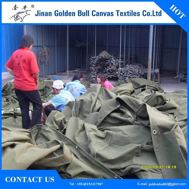 Plain Weave Waterproof Breathable Polyester Cotton Canvas Tarps