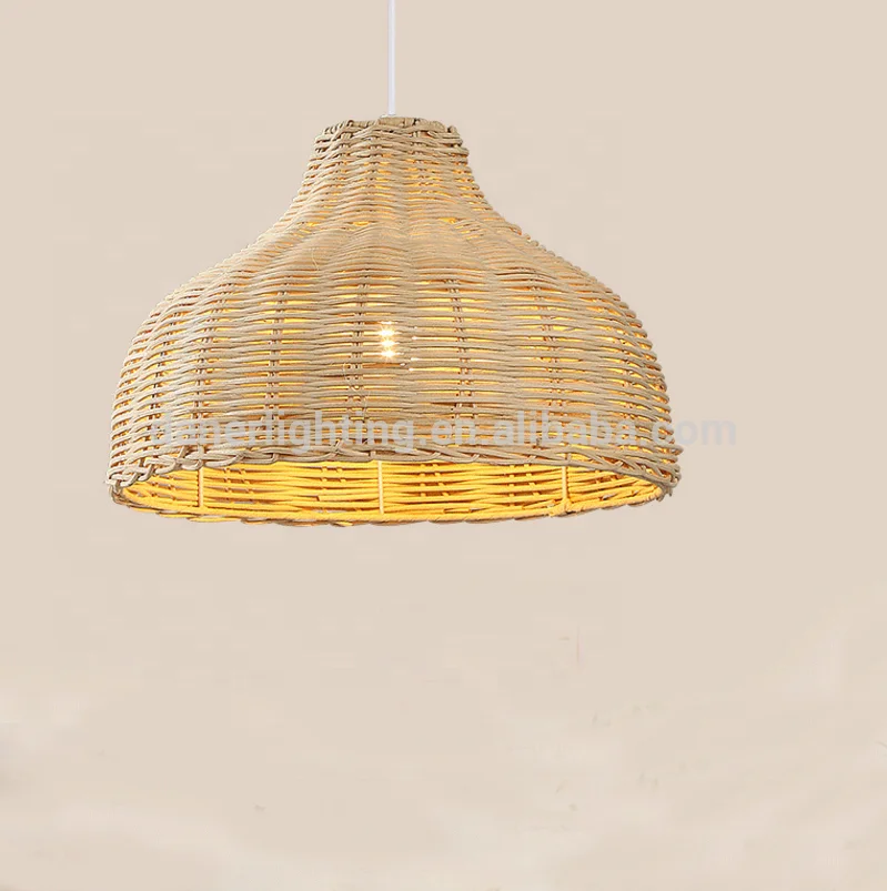 Handmade Natural Rattan Woven Modern Decorative chandelier Pendant Hanging Lamp light fittings for restaurant