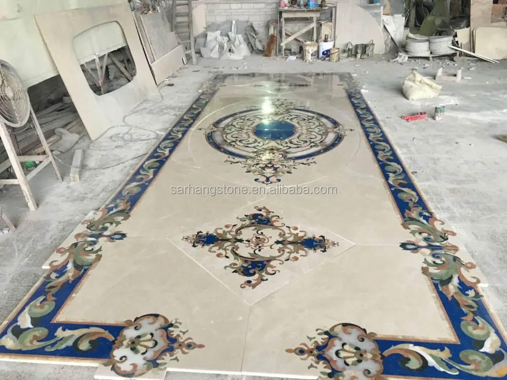 
Waterjet marble Floor Medallion pattern design 