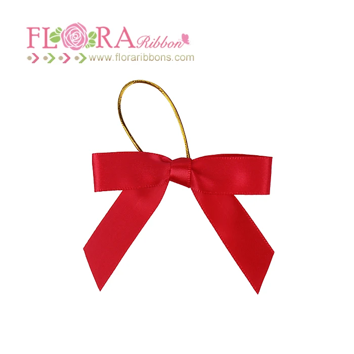 
pre tied satin ribbon bow with elastic loop,pre tied bows with elastic band 
