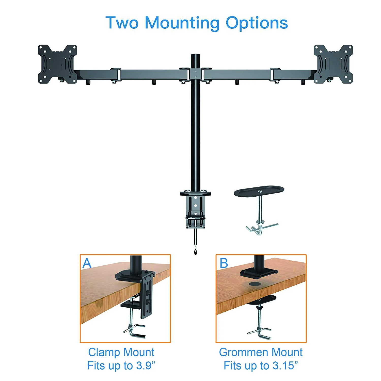 
Hot Selling Computer Economical Dual Monitor Mount 13-27 Inch LCD Monitor Desk Monitor Mounts 