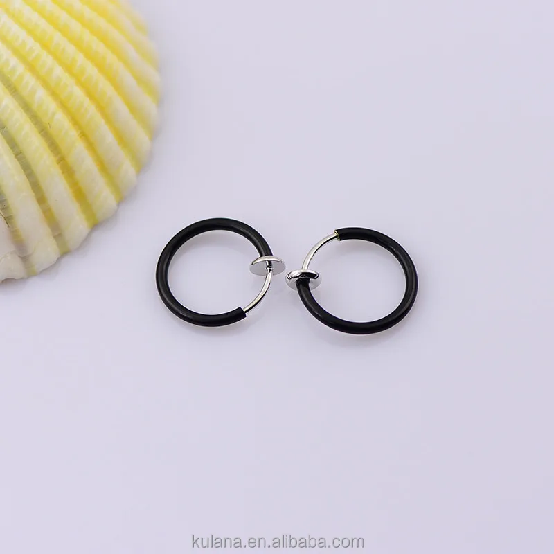 2015 Ebay source Clip On Nose Hoop Ring Ear Septum Lip Navel Eyebrow Earrings Piercing