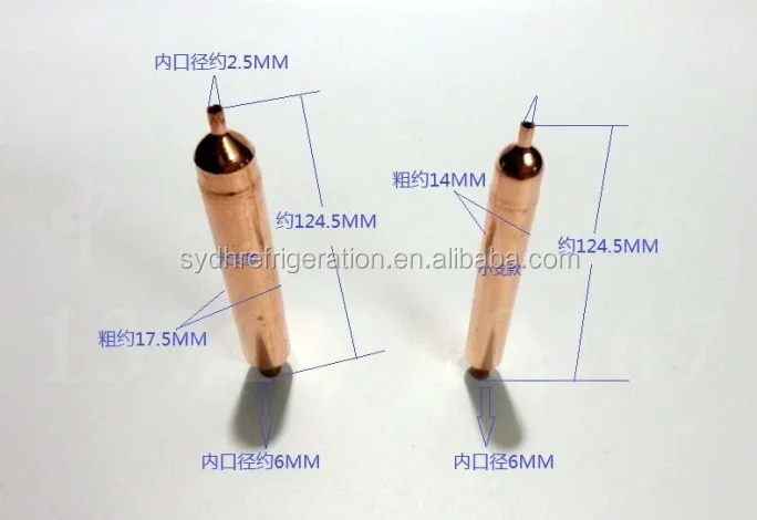 single outlet copper dry filter freezer refrigerator dry filters 19mmOD *120mm