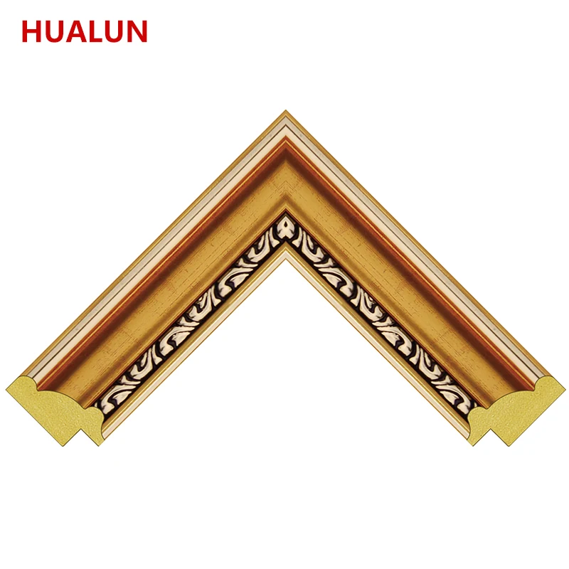 1.5 inch wide small ps moulding plastic gold picture photo frame moulding